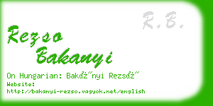 rezso bakanyi business card